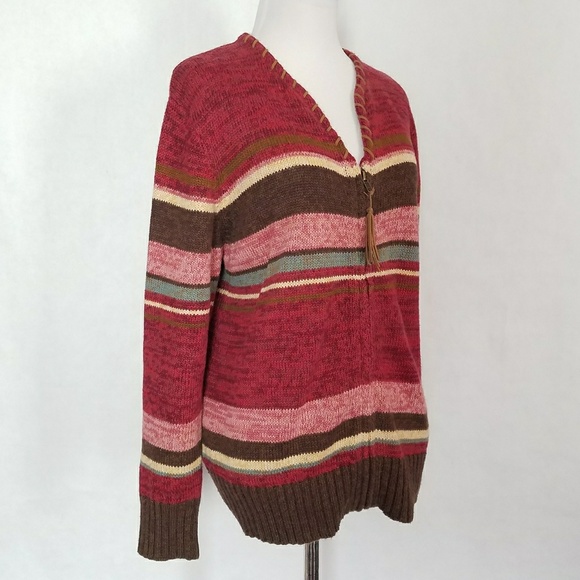 Multicolored Stripes Front Zip Cardigan - Picture 2 of 9